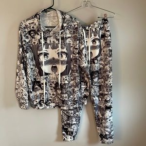 Ahegao anime sweat pant two piece suit